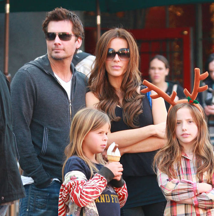 Kate Beckinsale and her husband Len Wiseman having a family day out